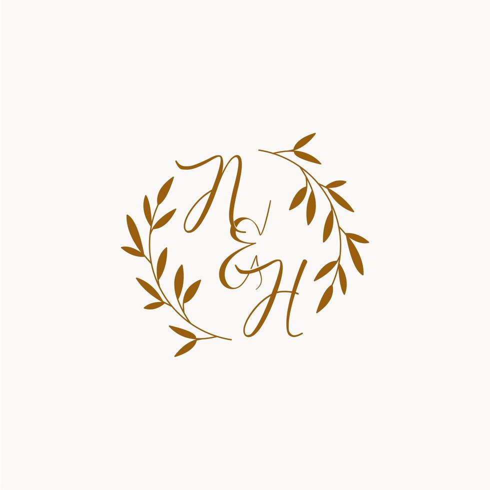 nh eerste bruiloft monogram logo vector