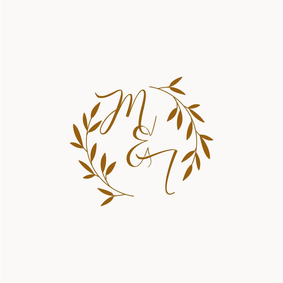 mi eerste bruiloft monogram logo vector