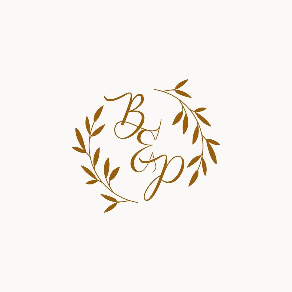 bp eerste bruiloft monogram logo vector