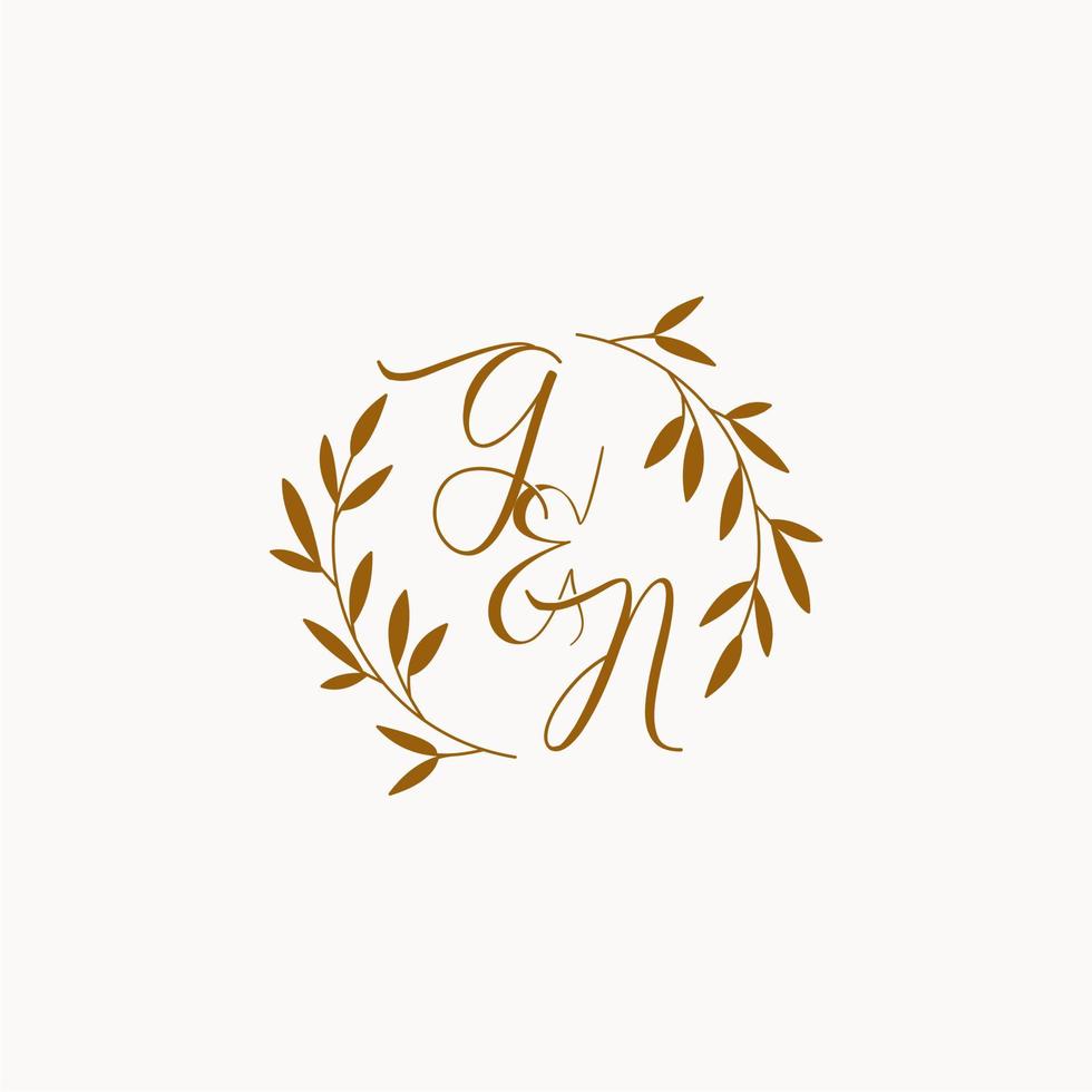 gn eerste bruiloft monogram logo vector