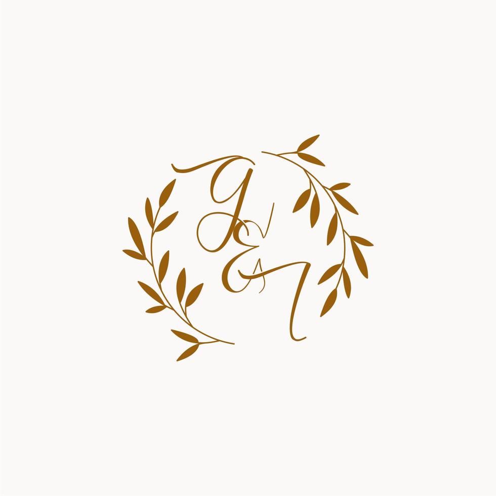 gi eerste bruiloft monogram logo vector