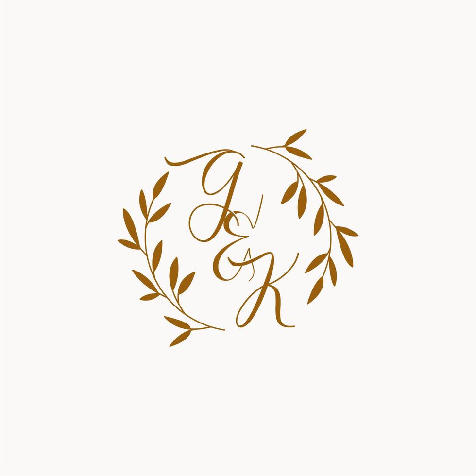 gk eerste bruiloft monogram logo vector