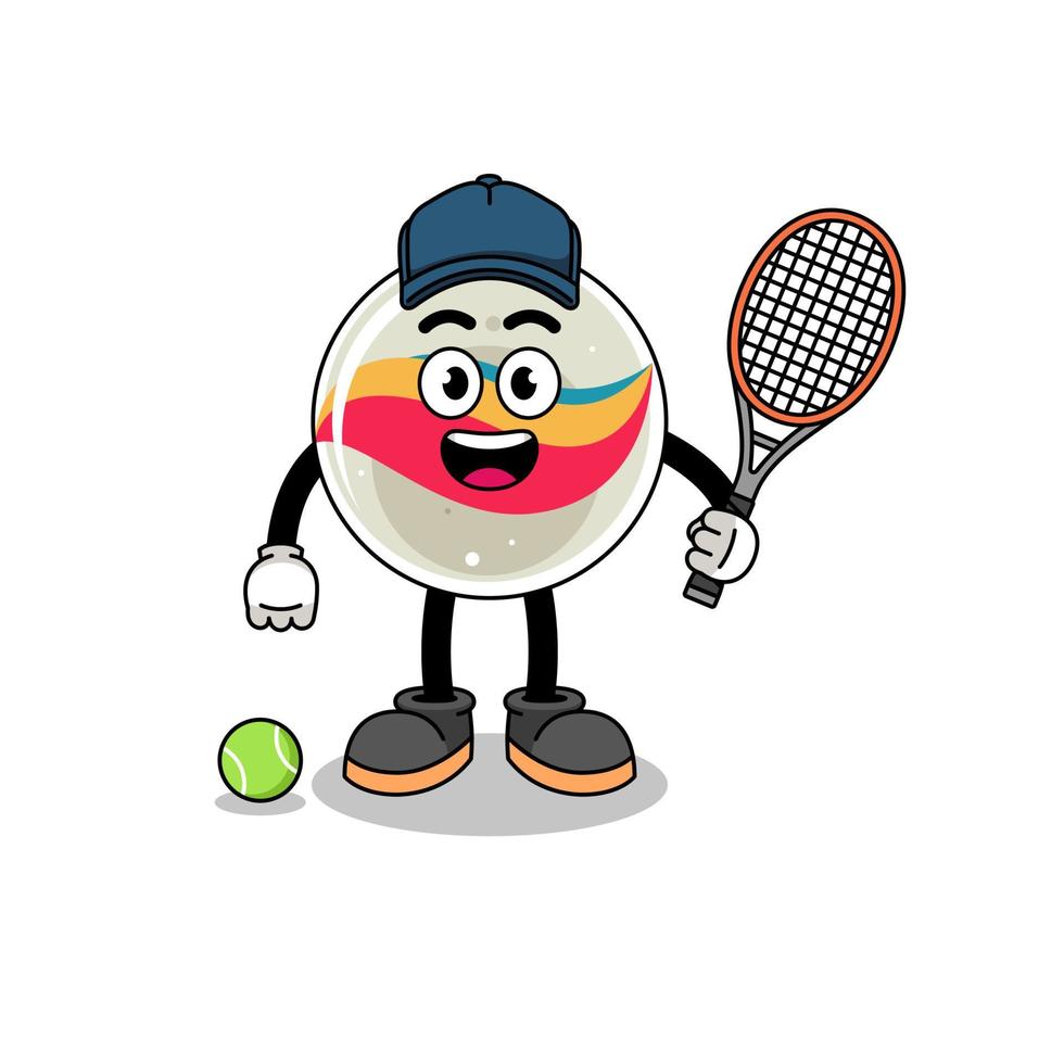 marmeren speelgoed- illustratie net zo een tennis speler vector