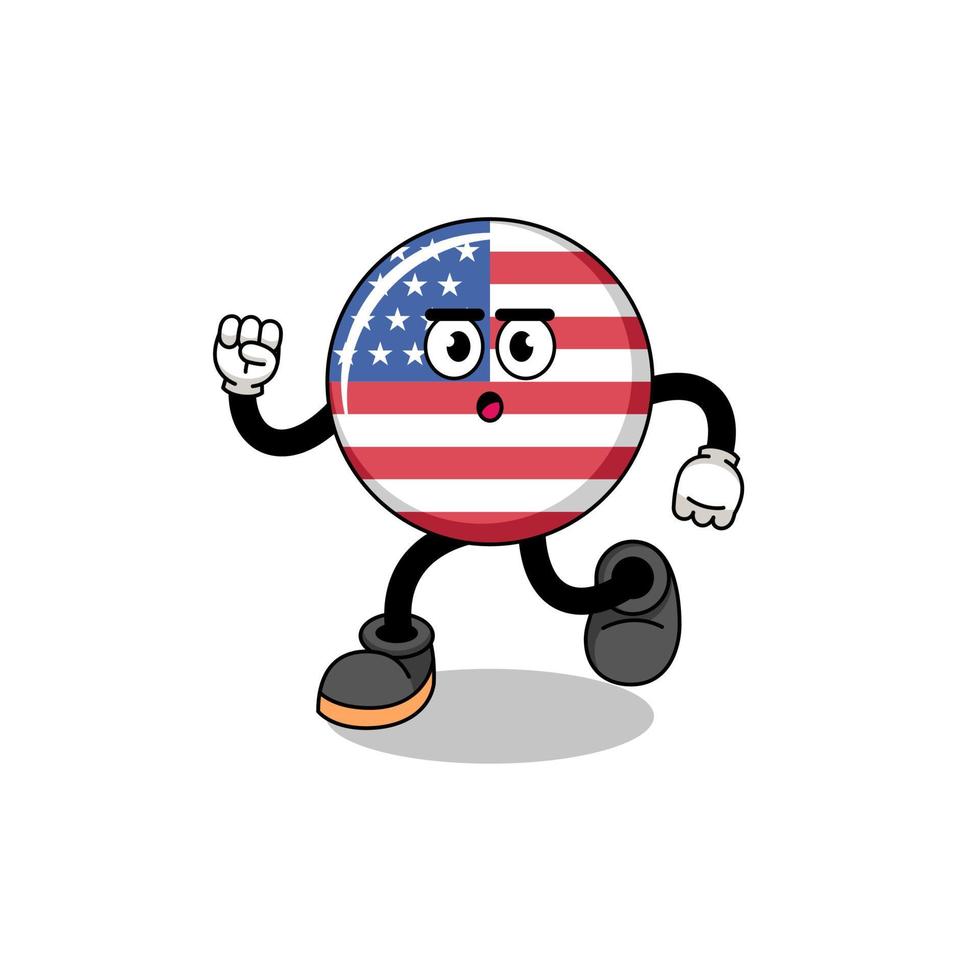 rennen Verenigde staten vlag mascotte illustratie vector