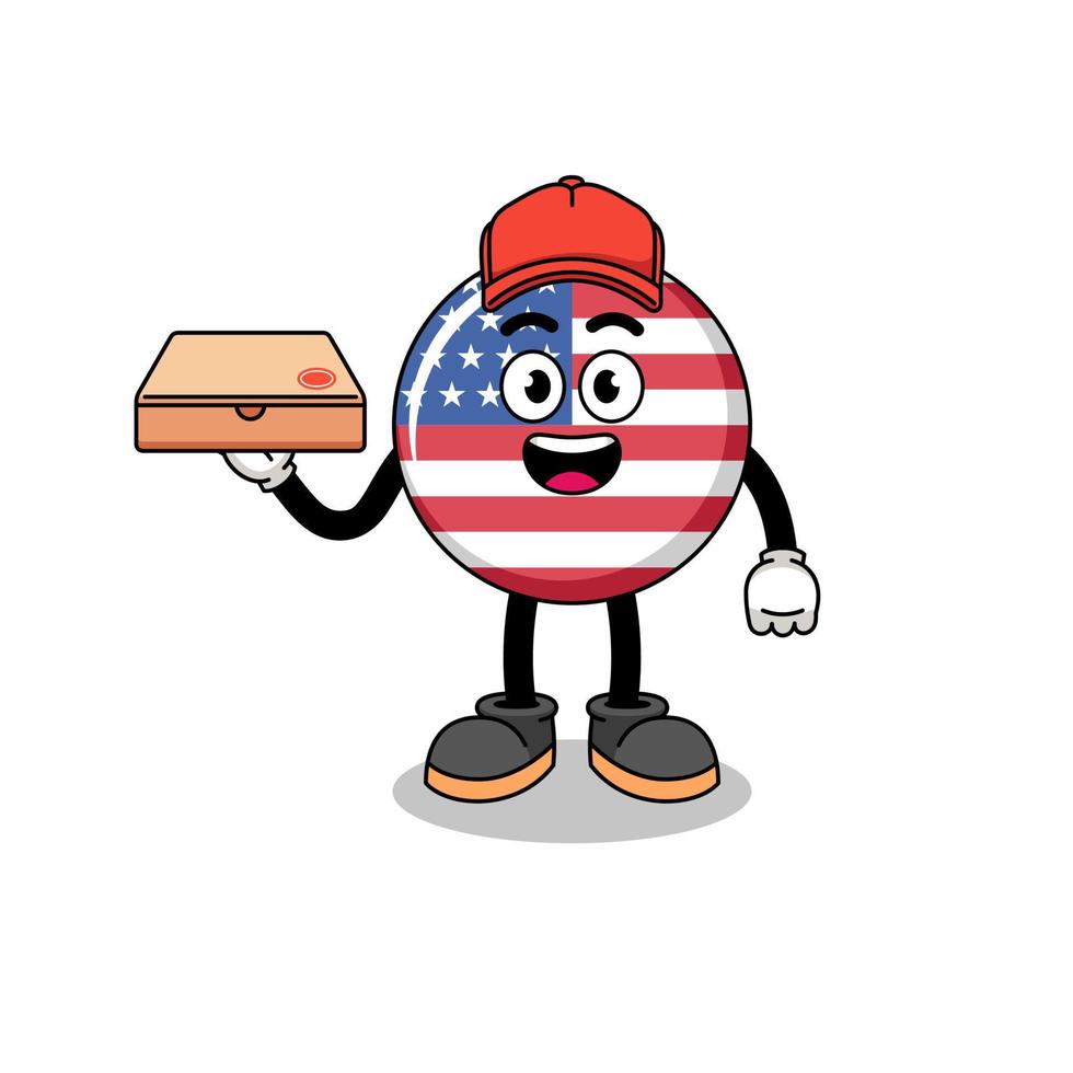 Verenigde staten vlag illustratie net zo een pizza postbode vector