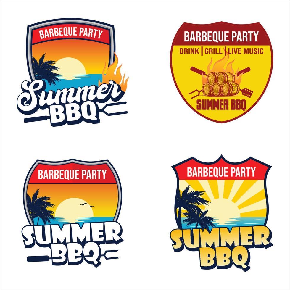 barbecue partij embleem, gebruikt voor partij uitnodiging. vector illustratie.