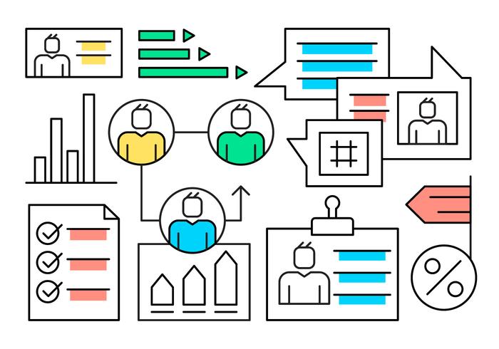 Lineaire Human Resources Vector Elementen