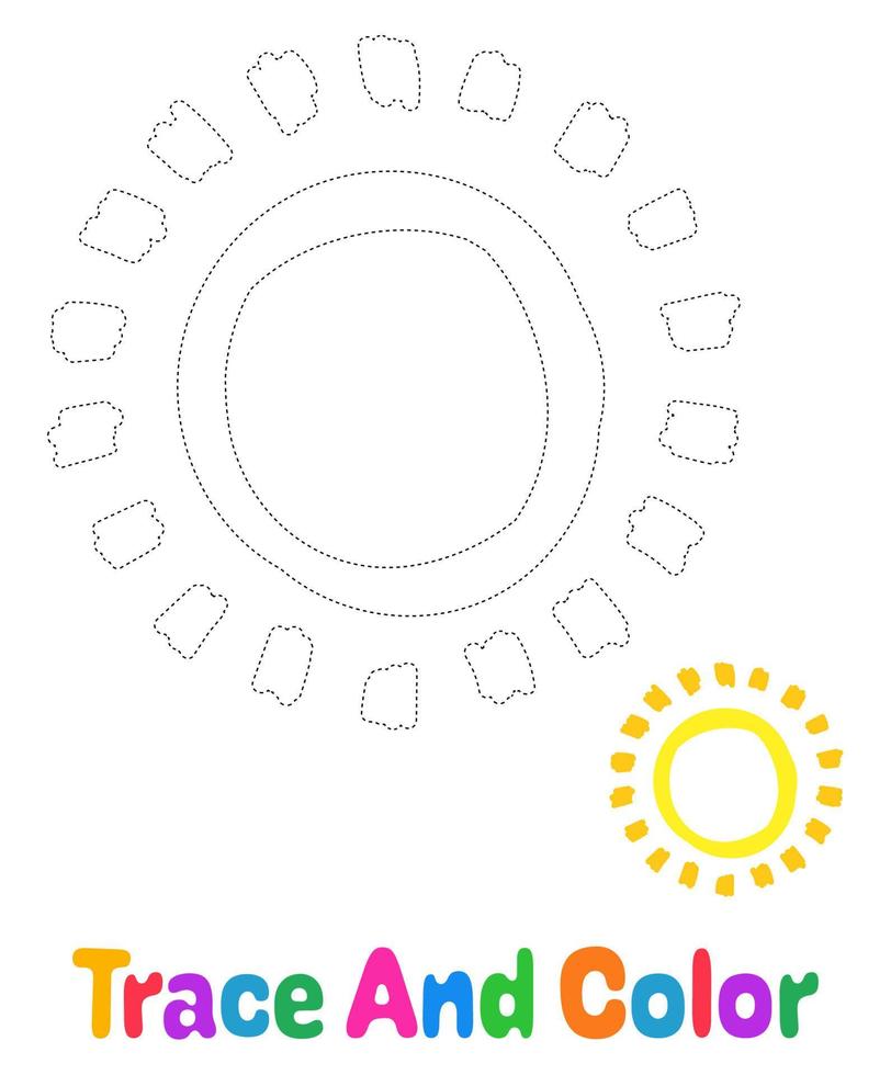 werkblad voor kinderen over de zon vector