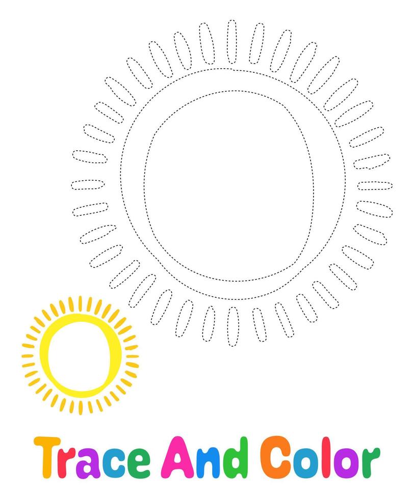 werkblad voor kinderen over de zon vector