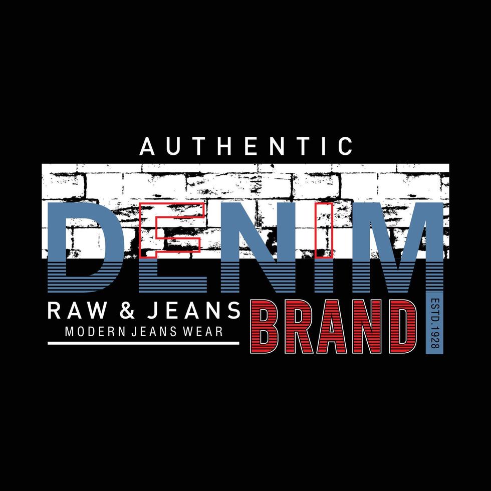 authentiek denim typografie, t-shirt grafiek, vectoren