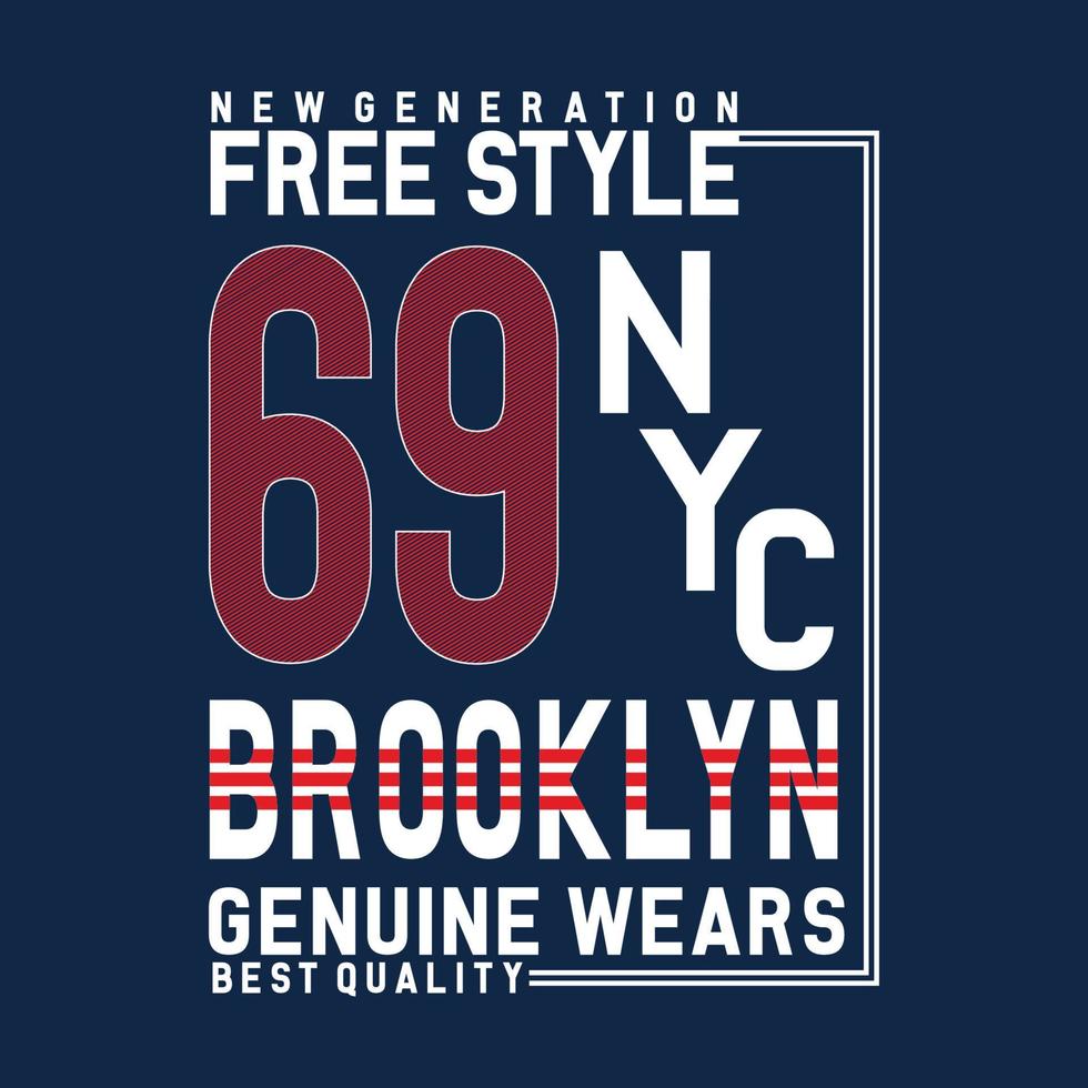 brooklyn, nyc typografie ontwerp tee voor t overhemd afdrukken en andere toepassingen vector