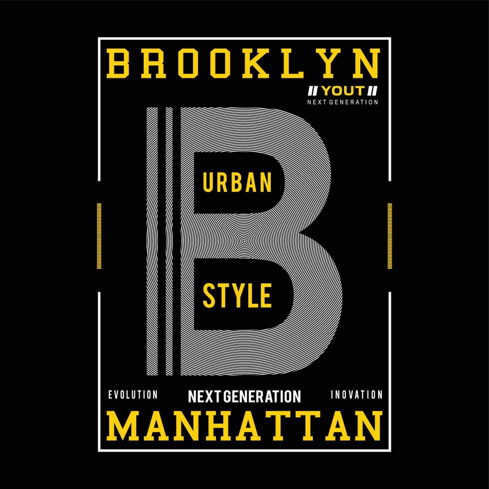 Brooklyn stedelijk stijl typografie ontwerp tee voor t-shirt afdrukken, vector illustratie