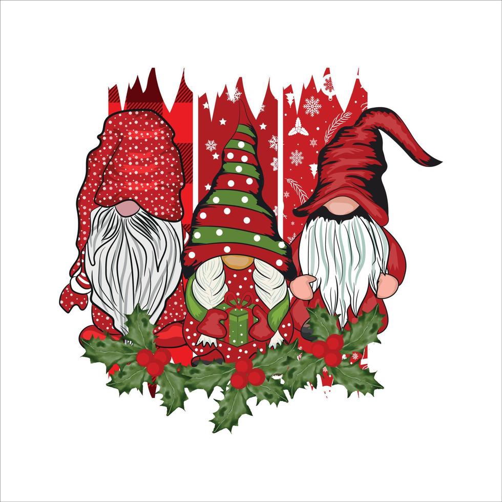 Kerstmis gnoom sublimatie voor t-shirt en anderen vector