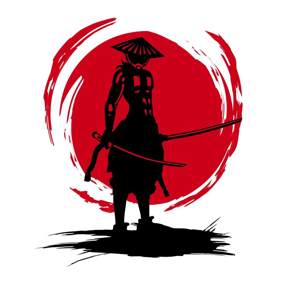 samurai zwaardvechter held t-shirt kleurrijk ontwerp. abstract vector illustratie.