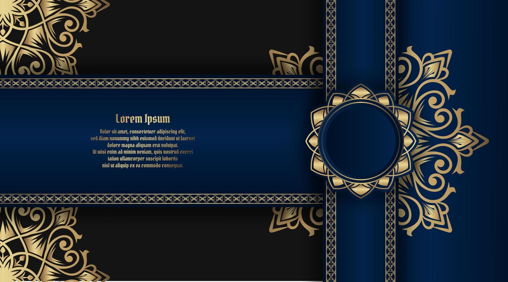 blauw luxe achtergrond, met mandala ornament vector