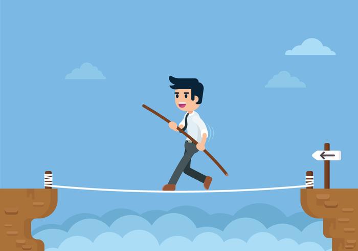 Tightrope Walking Illustratie vector