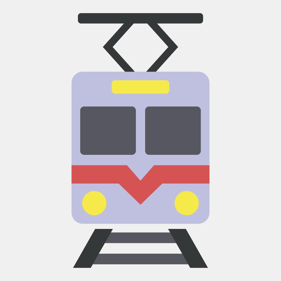 icoon trein. vervoer elementen. pictogrammen in vlak stijl. mooi zo voor afdrukken, affiches, logo, teken, advertentie, enz. vector
