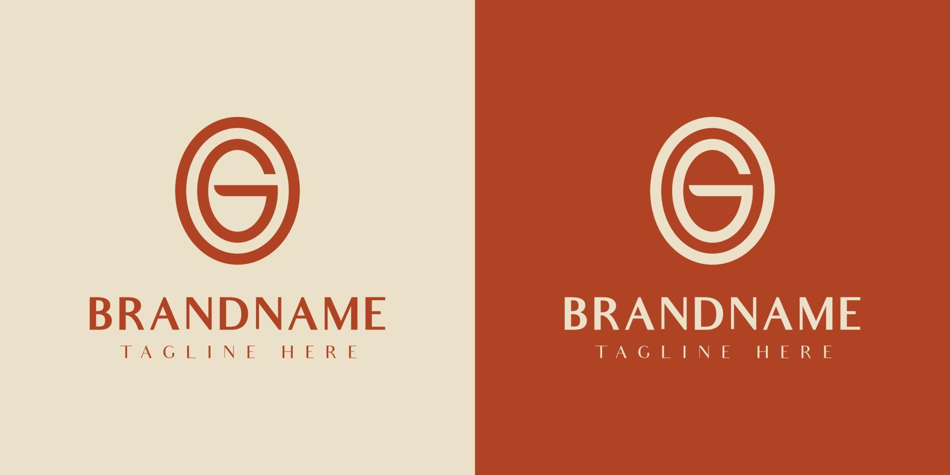 brief og of Gaan ovaal logo, geschikt voor ieder bedrijf met og of Gaan initialen. vector