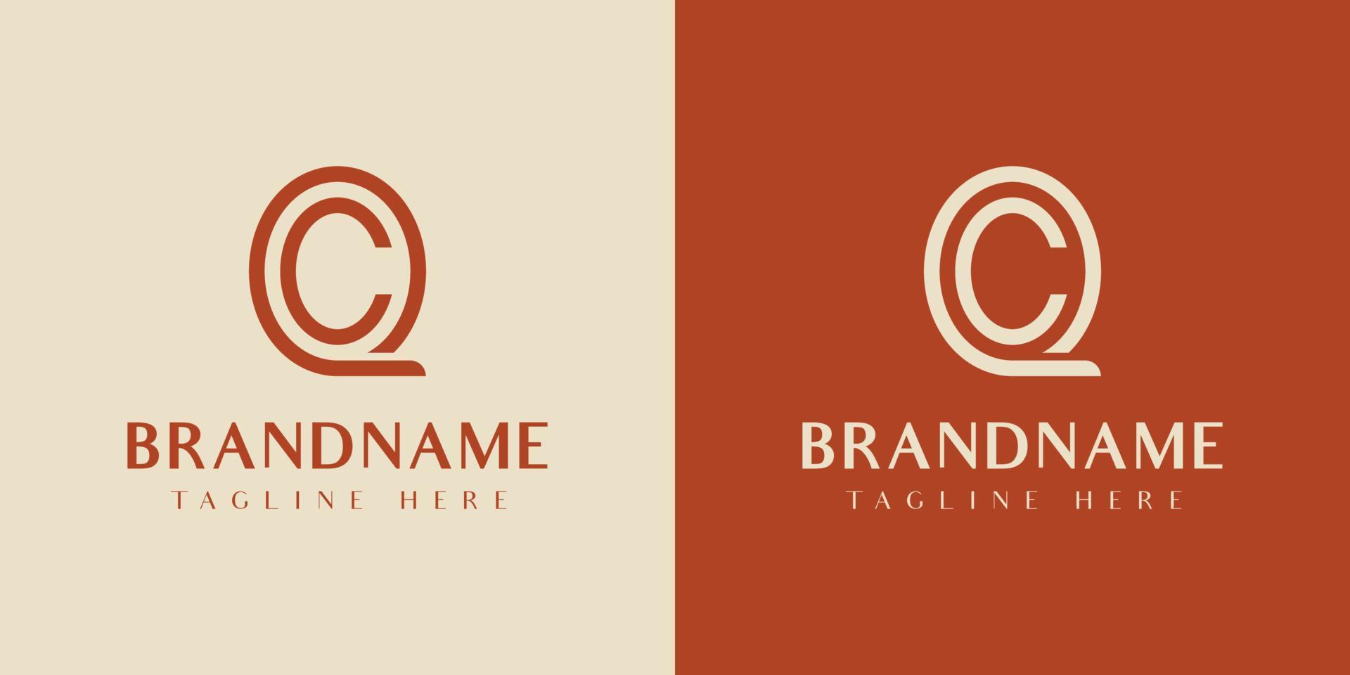 brief qc of cq ovaal logo, geschikt voor ieder bedrijf met qc of cq initialen. vector