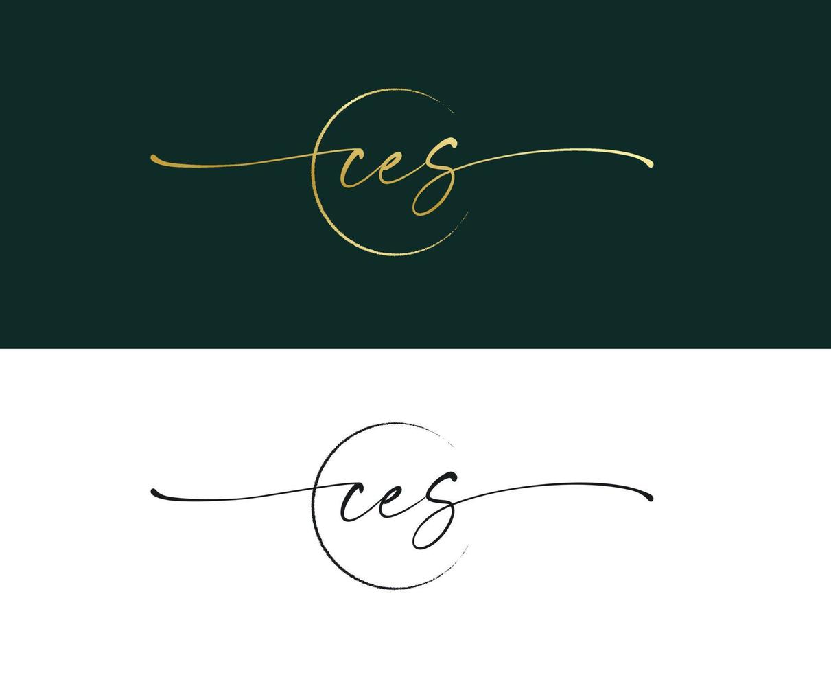 c e s brief typografie logo ontwerp vector