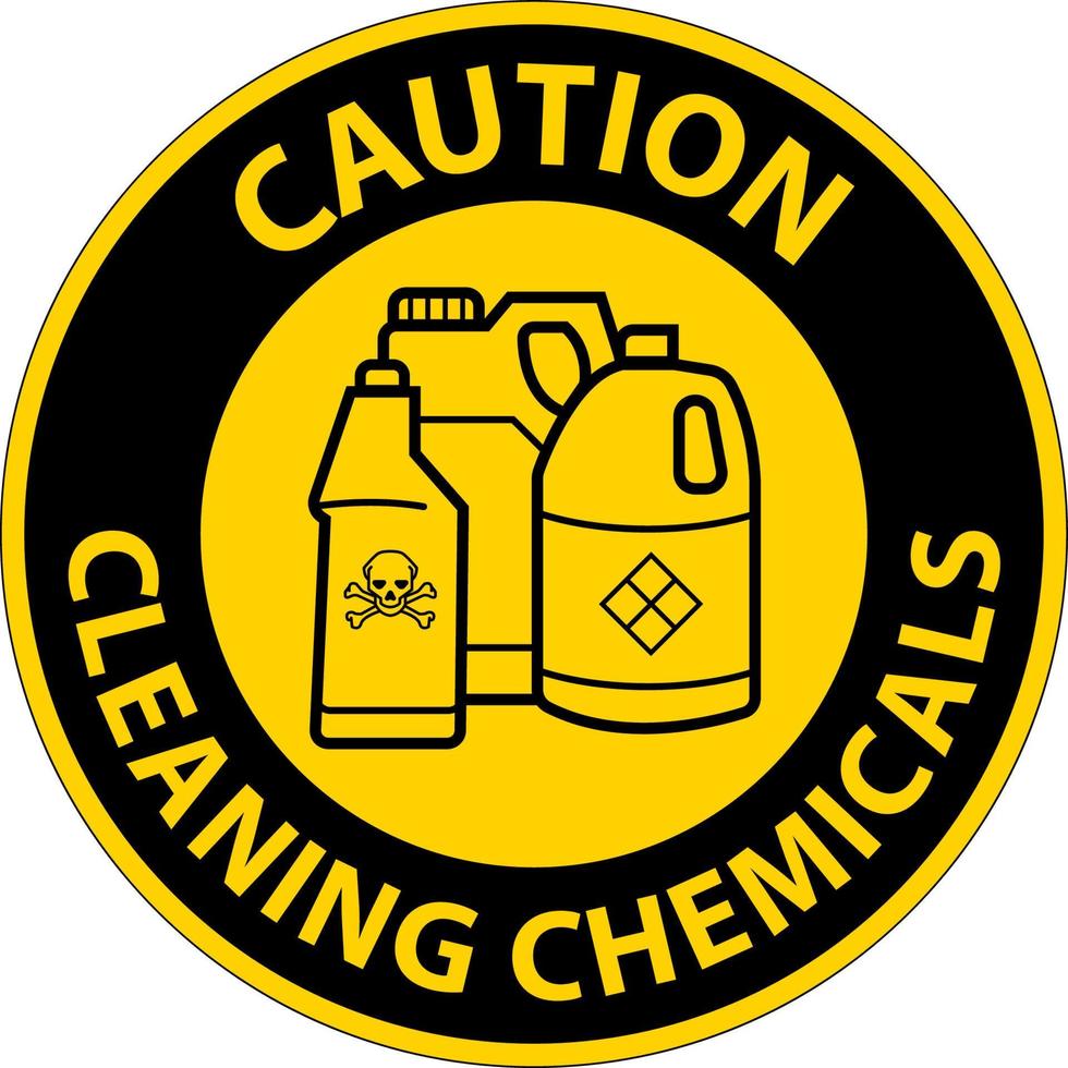 voorzichtigheid teken schoonmaak Chemicaliën teken Aan wit achtergrond vector