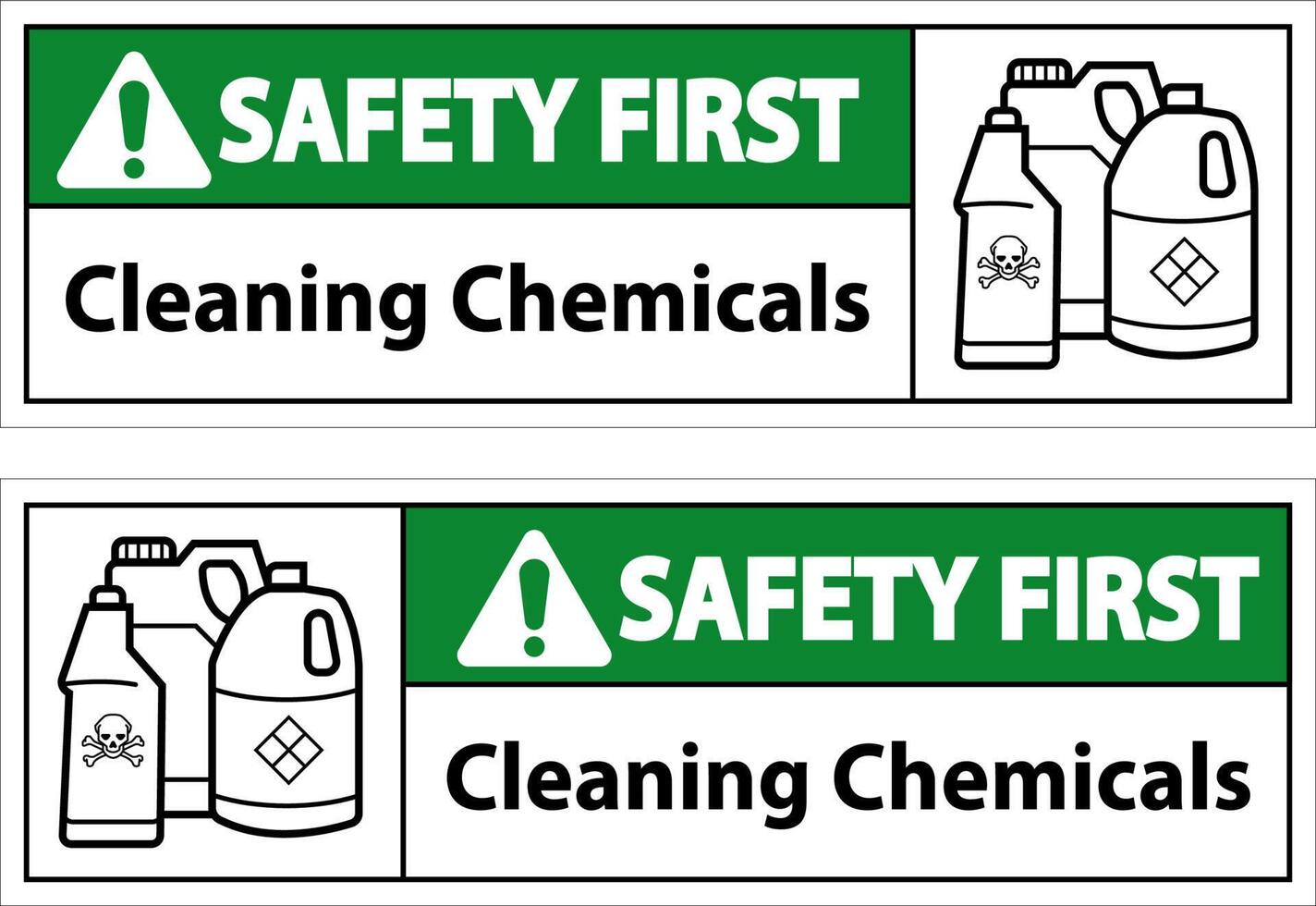 veiligheid eerste teken schoonmaak Chemicaliën teken Aan wit achtergrond vector