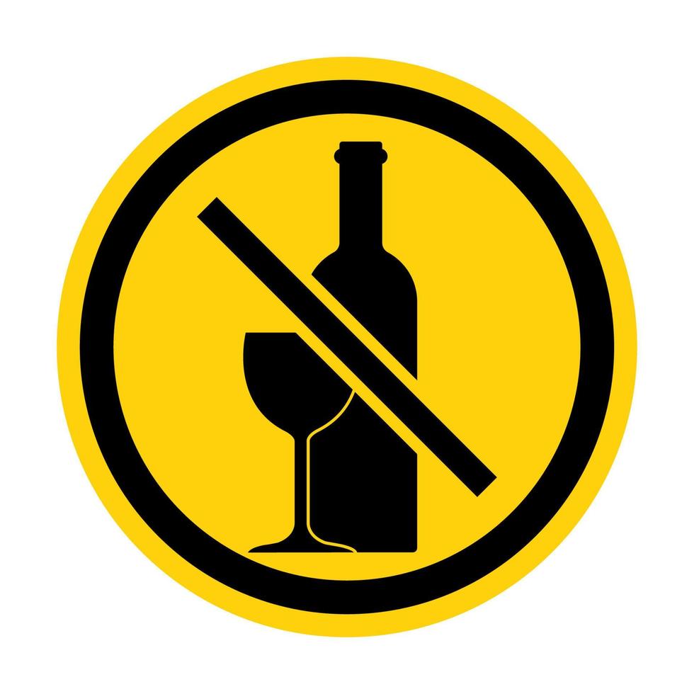 geen drinkteken, geen alcohol, verboden activiteit vector