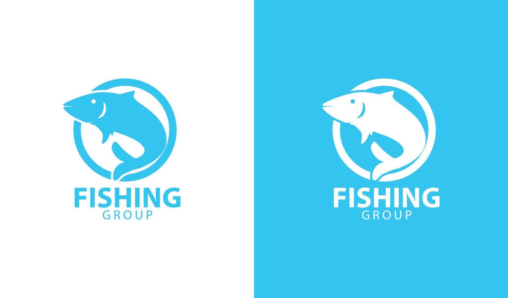 visvangst groep logo sjabloon gemakkelijk ontwerp vector