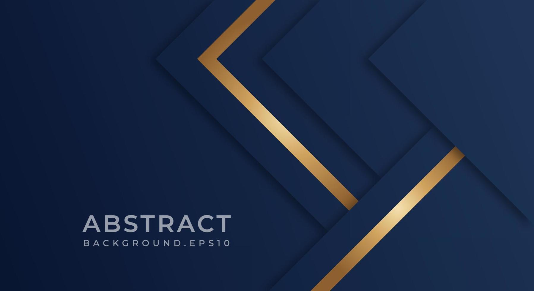 abstract premie donker blauw meetkundig overlappen laag met strepen gouden lijnen luxe stijl achtergrond vector