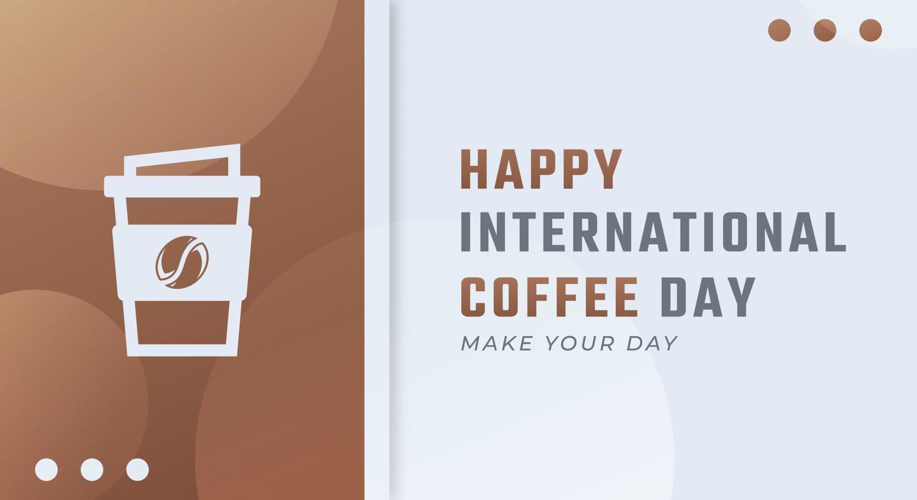 gelukkig Internationale koffie dag oktober viering vector ontwerp illustratie. sjabloon voor achtergrond, poster, banier, reclame, groet kaart of afdrukken ontwerp element