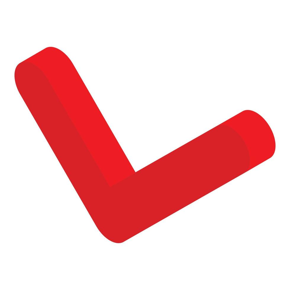 rood goedgekeurd teken icoon, isometrische stijl vector