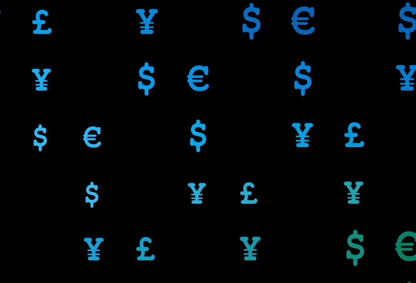 donkerblauwe, groene vectortextuur met financiële symbolen. vector