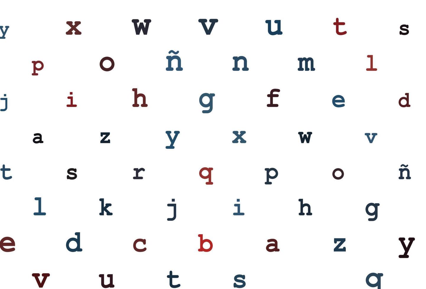 donkerblauwe, rode vectorlay-out met Latijns alfabet. vector