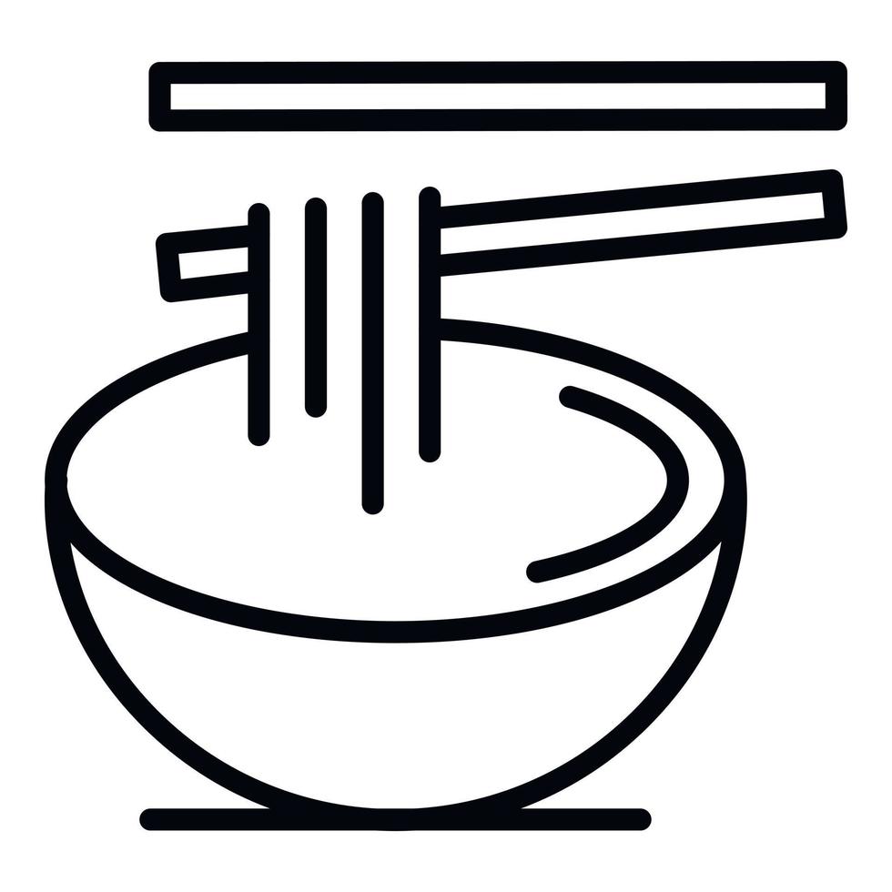 Chinese ramen icoon, schets stijl vector