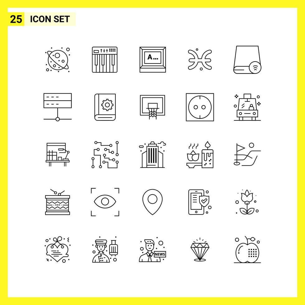 25 icoon reeks gemakkelijk lijn symbolen schets teken Aan wit achtergrond voor website ontwerp mobiel toepassingen en afdrukken media creatief zwart icoon vector achtergrond