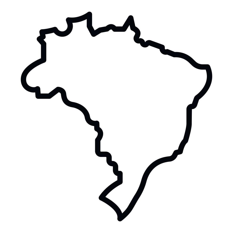 Brazilië kaart icoon, schets stijl vector
