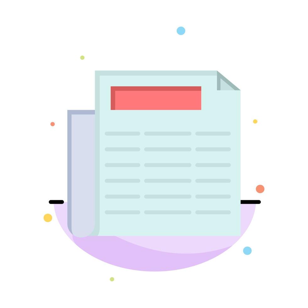 nieuws papier document bedrijf logo sjabloon vlak kleur vector