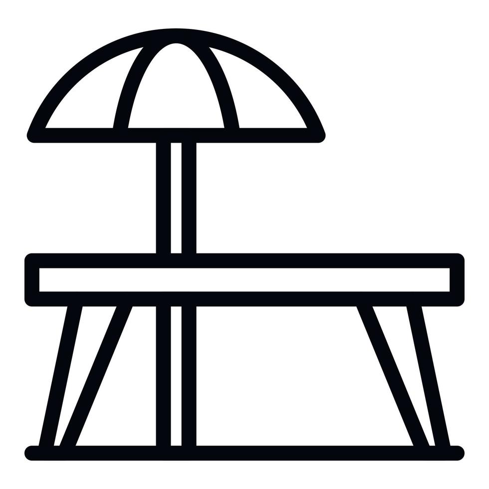 tafel en paraplu icoon, schets stijl vector