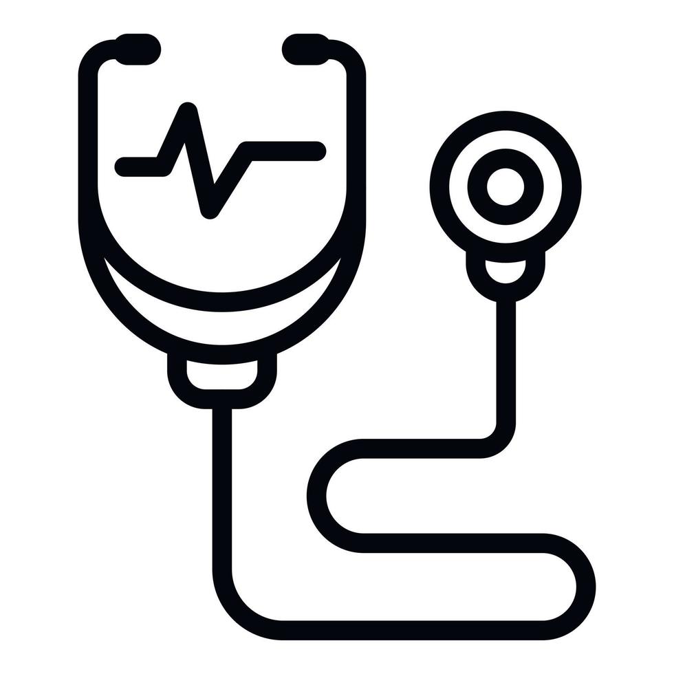 stethoscoop hart tarief icoon, schets stijl vector