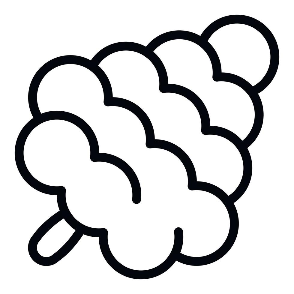 pijnboom ijshoorntje met ronde segmenten icoon, schets stijl vector