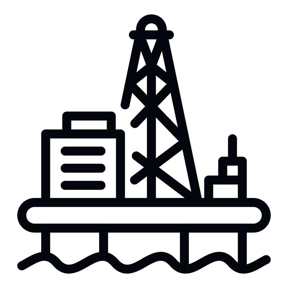 offshore olie productie icoon, schets stijl vector