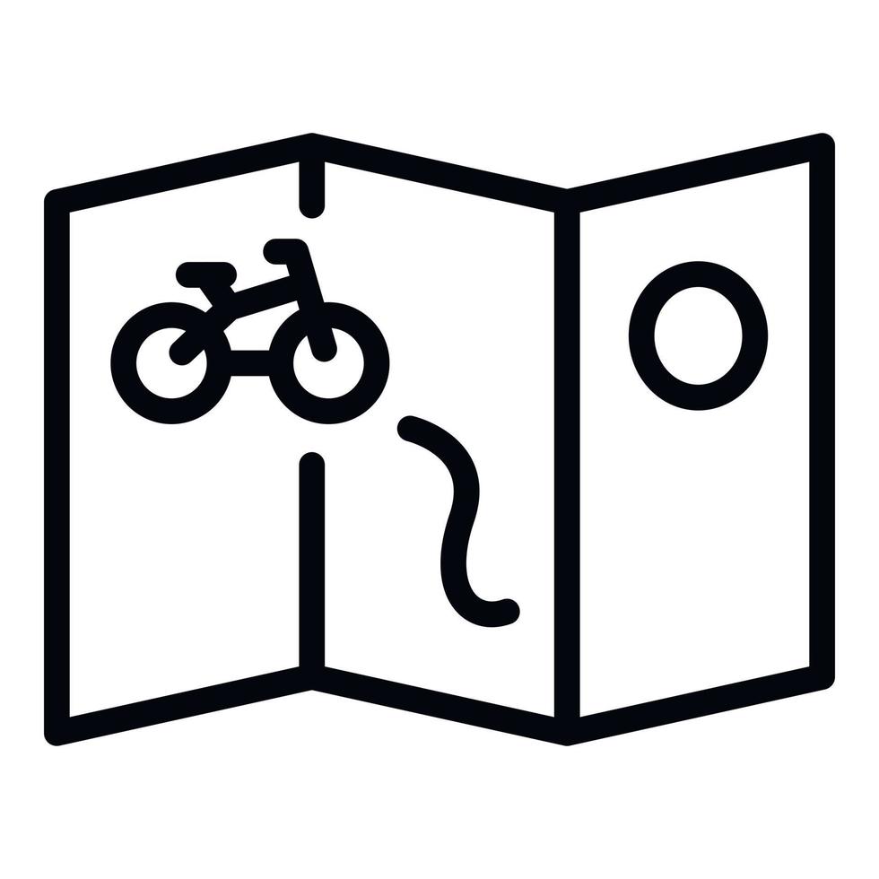 fiets huur route icoon, schets stijl vector