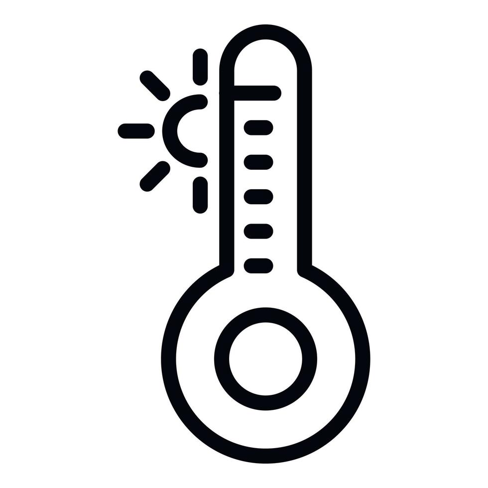 buitenshuis thermometer icoon, schets stijl vector