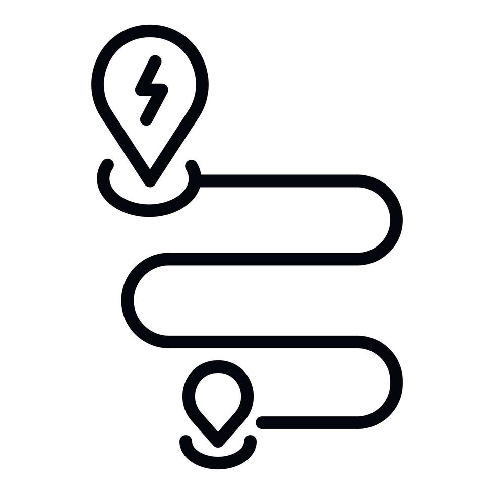 elektrisch auto route icoon, schets stijl vector