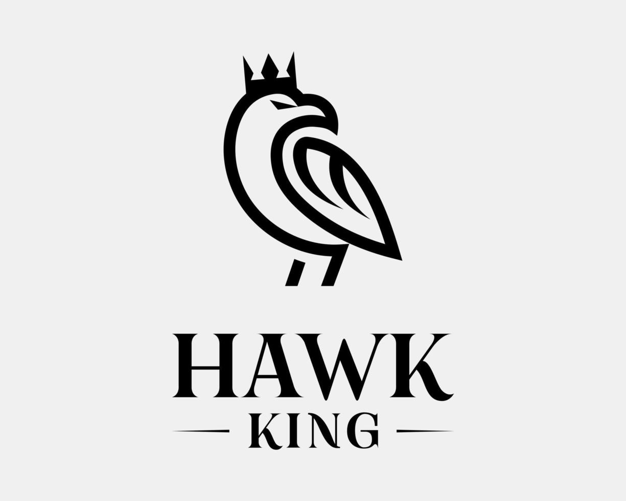 havik adelaar valk vogel roofdier portret majestueus koning kroon monarch mascotte vlak vector logo ontwerp