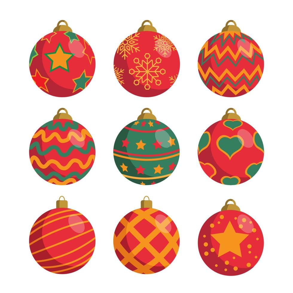 Kerstmis bal ornamenten ontwerp verzameling vector illustratie