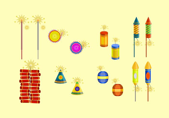 Gratis Diwali Fire Crackers Vector