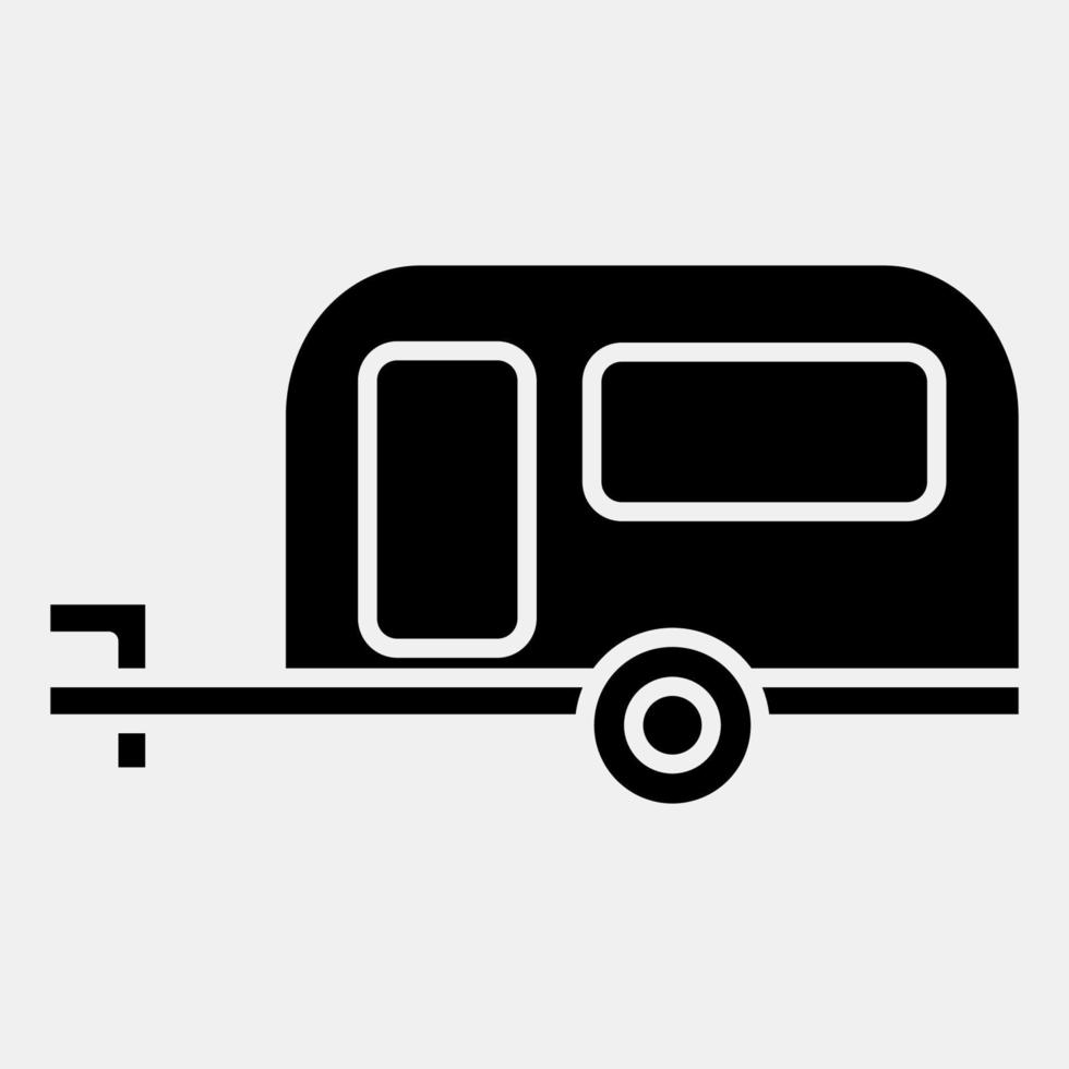 icoon caravan. vervoer elementen. pictogrammen in glyph stijl. mooi zo voor afdrukken, affiches, logo, teken, advertentie, enz. vector