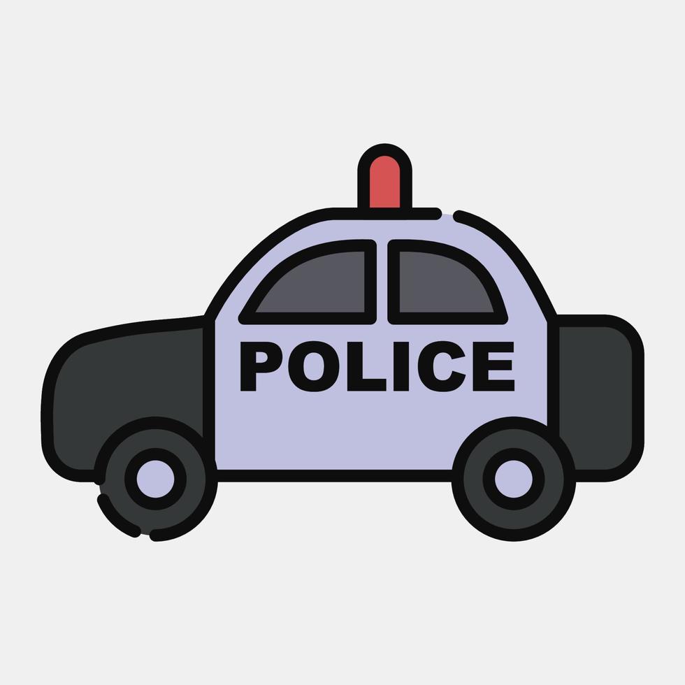 icoon Politie auto. vervoer elementen. pictogrammen in gevulde lijn stijl. mooi zo voor afdrukken, affiches, logo, teken, advertentie, enz. vector