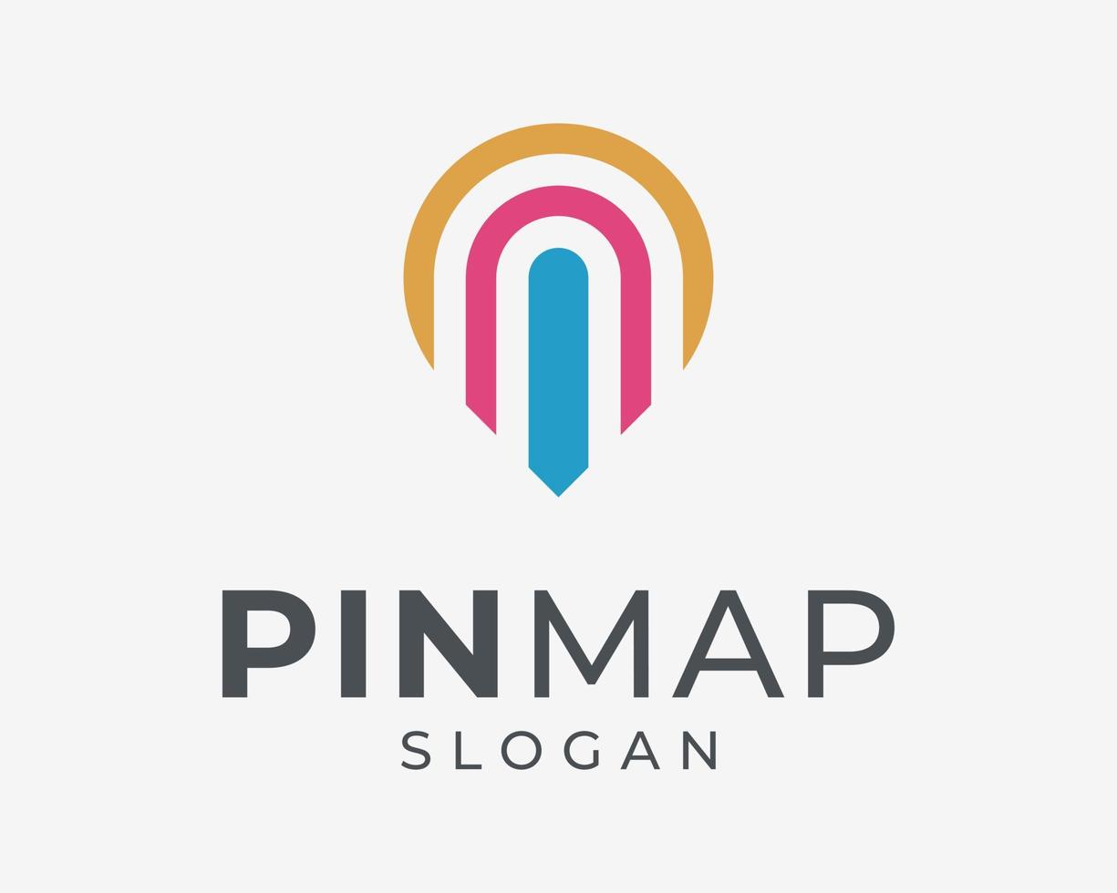 pin kaart plaats plaats navigatie markeerstift GPS kleurrijk lijn kromme modern gemakkelijk vector logo ontwerp